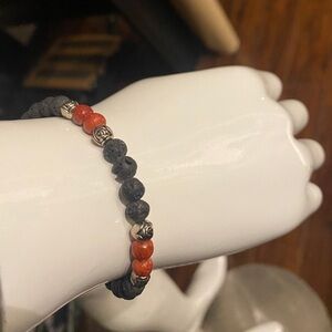 Breaded Lava & Red jasper stones